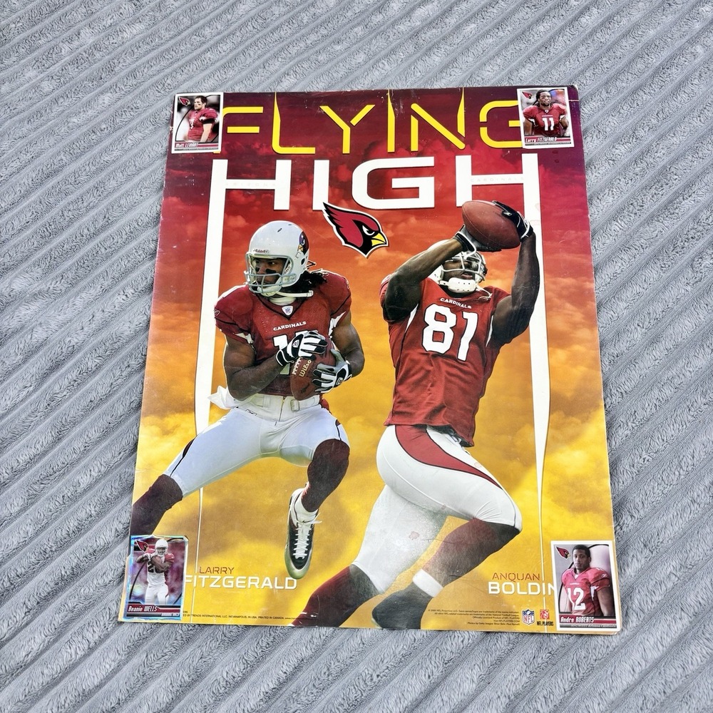Vintage 2009‎ Arizona CardinalsLARRY FITZGERALD ANQUANBOLDIN 20x16  POSTER